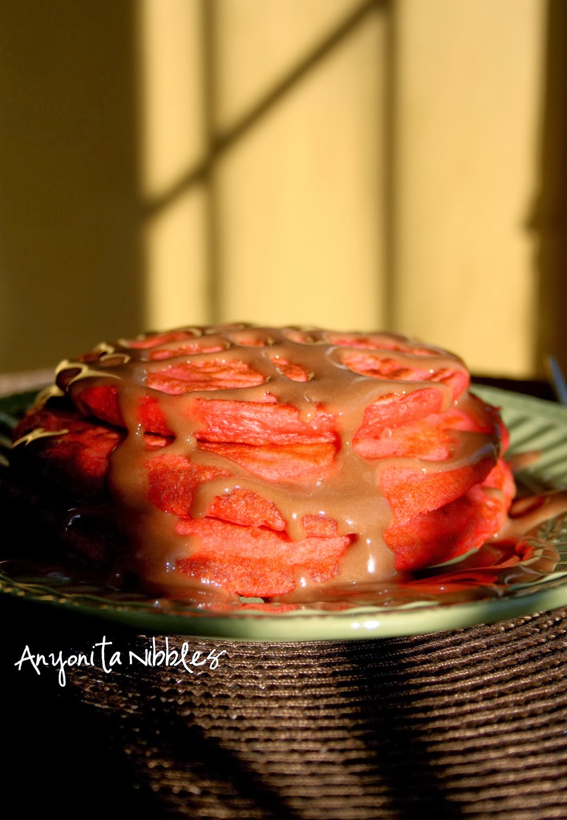 Easy Nutella Cream Cheese Sauce for Red Velvet Pancakes from www.anyonita-nibbles.com
