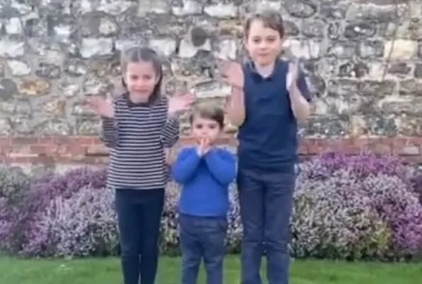 Prince George, Princess Charlotte, and Prince Louis took part in the applause too. Duke and Duchess of Cambridge. Kate Middleton