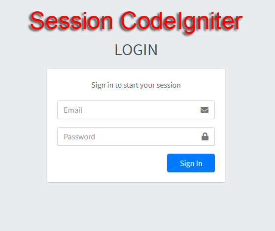 Session CodeIgniter (Form Login)