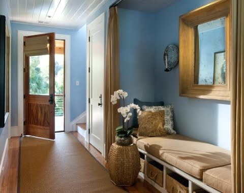 entryway with blue walls