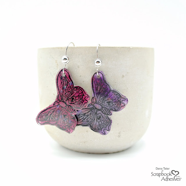 Foiled Butterfly Earrings Scrapbook Adhesives by 3L