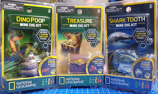 National Geographic Mini Dig Kits in boxes Dino Poop Treasure and Shark Tooth