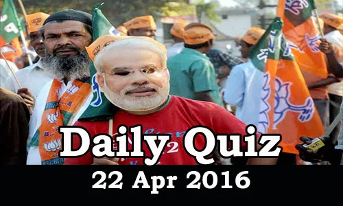 Daily Current Affairs Quiz - 22 Apr 2016