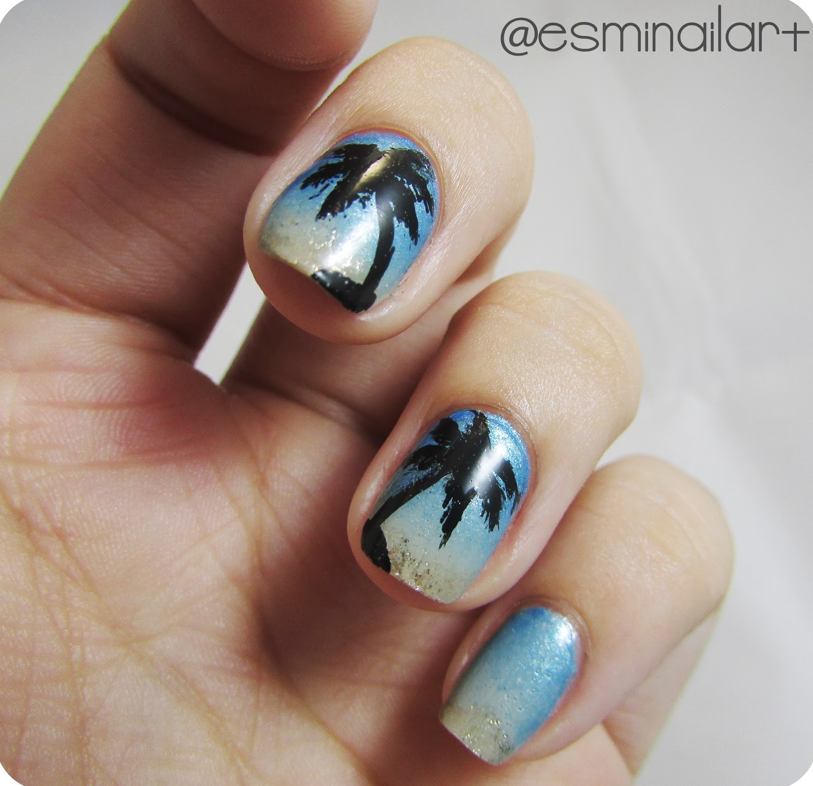 Mi nail art!: Manicura de Palmeras | Summer Nail Art
