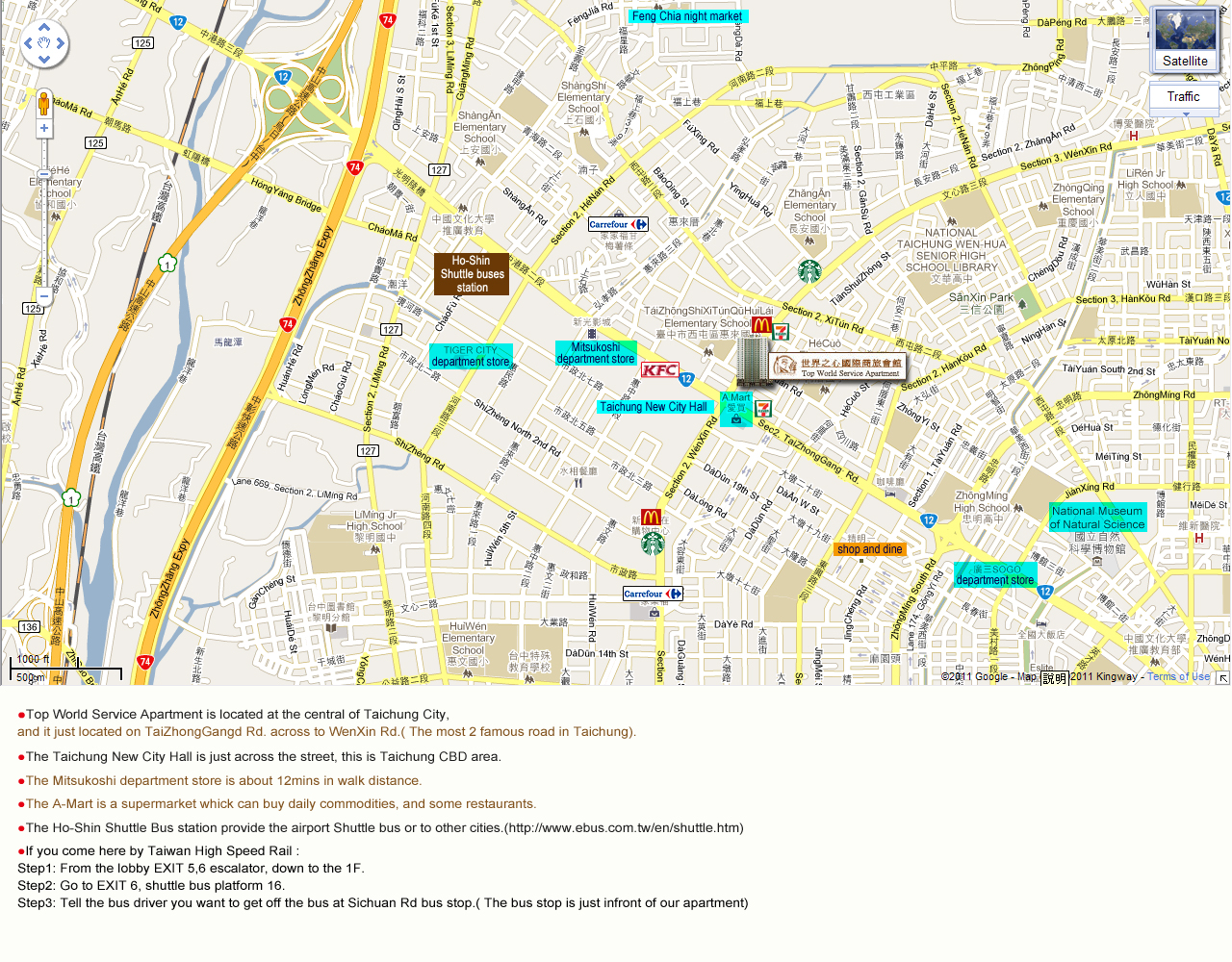 Top World Service Apartment Taichung *** Map