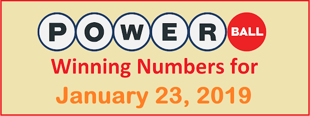 PowerBall Winning Numbers for Wednesday, 23 January 2019