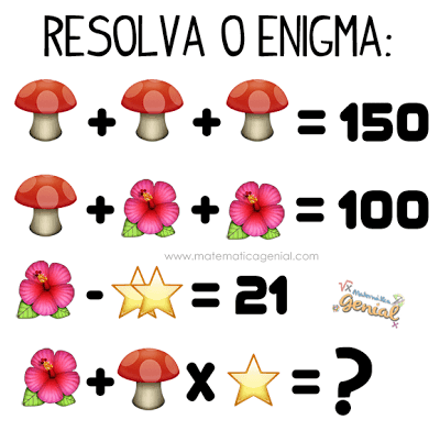 Enigma - Quanto vale o cogumelo, a flor e a estrela?