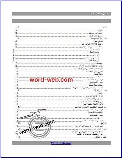 كيفية إنشاء فهرس محتويات على ملف Word Youtube