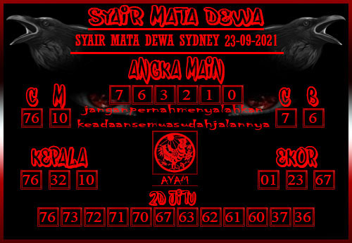 Syair Mata Dewa - Sydney - 23 - September - 2021 ~ Syair Mata Dewa