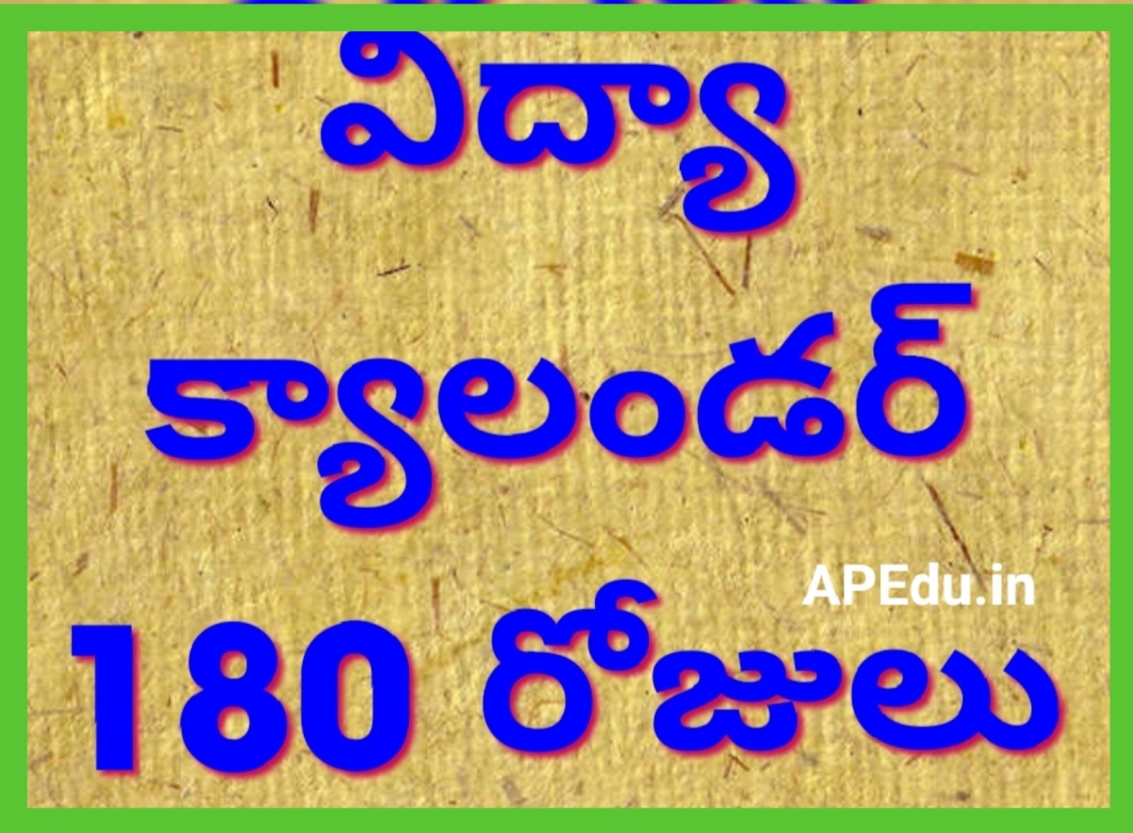 Educational Calendar 180 days APEdu