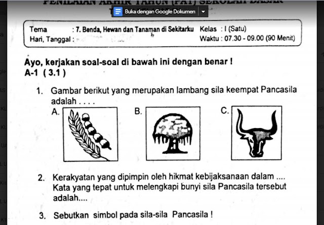 Soal Ulangan Kelas 1 Tema 7 Benda Hewan Dan Tanaman Di Sekitarku Jihan Plasma