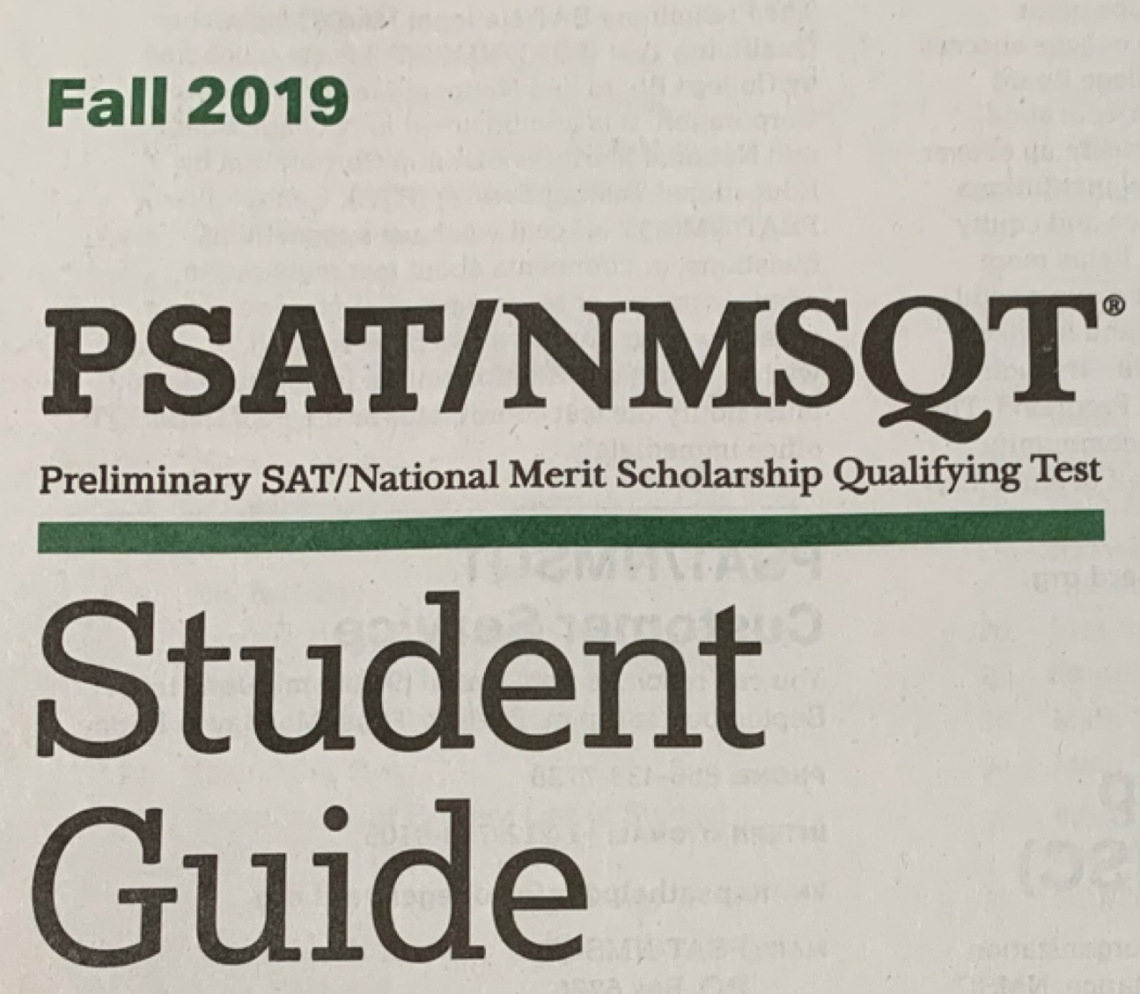 PSAT Day Schedule and Student Guide