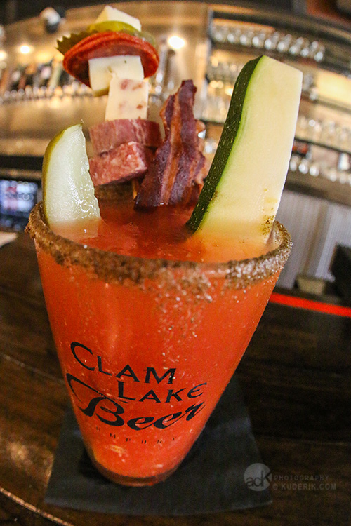Bloody Mary Bar at Clam Lake Beer Company Cadillac Michigan The not