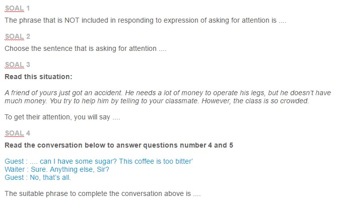 Contoh Soal Attention How To Ask And Respond Properly In
