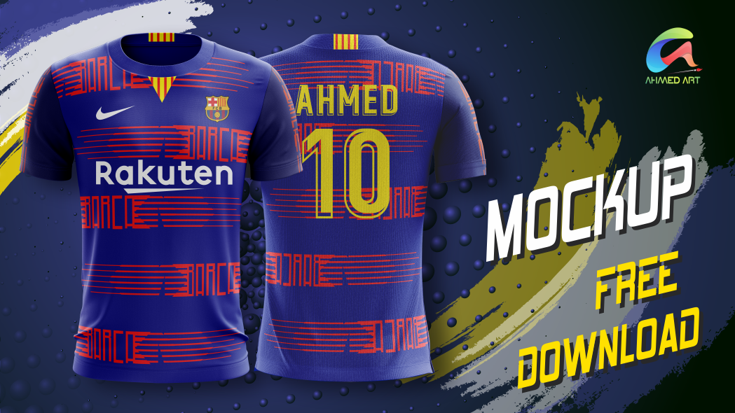 Barcelona Shirt Design In Photoshop Free Mockup Download By Ahmedart Ahmed Art