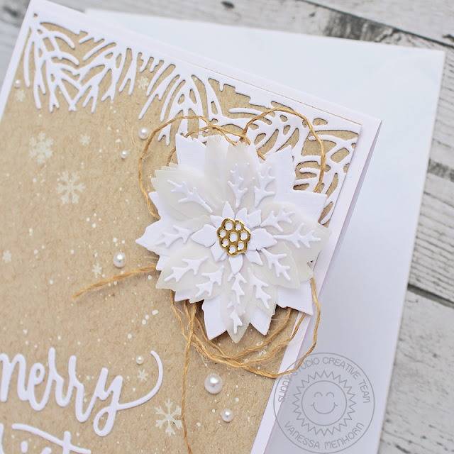 Sunny Studio Stamps: Layered Poinsettias Dies Christmas Garland Frame Dies Merry Christmas Card by Vanessa Menhorn Sunny Studio Stamps: Layered Poinsettias Dies Christmas Garland Frame Dies Merry Christmas Card by Vanessa Menhorn