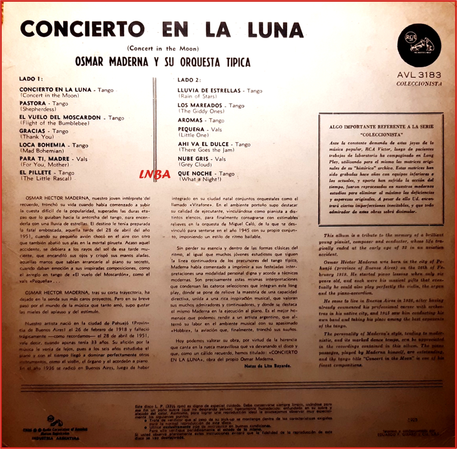 La nova Botica del Aleman. Tango Osmar Maderna Concierto en la luna