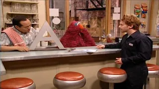 Alan, Telly, and deliveryman Vinny (Seth Green) appear on the scene. Telly joins the Letter of the Month Club. Sesame Street Preschool is Cool ABCs With Elmo