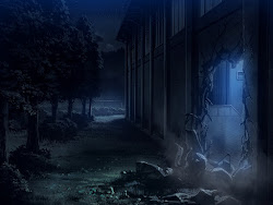 Anime Landscape: Anime Dark Abandoned Building Background