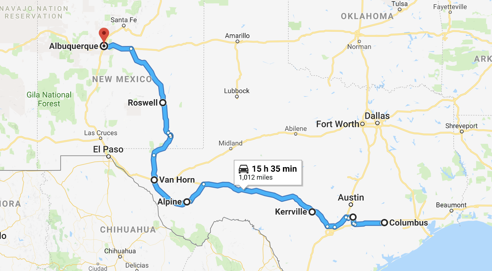 Kris & Brian's Travels: Week 6 - Columbus Texas to Albuquerque New Mexico - How Far Is It To Albuquerque New Mexico
