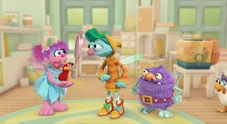 Abby Cadabby, Blögg, Gonnigan, Mrs. Sparklenose, Abby's Flying Fairy School The Rapunzel Dilemma. Sesame Street Episode 4418 The Princess Story season 44