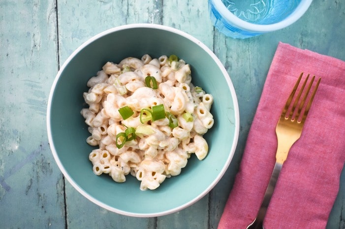 Vegan cheese pasta salad