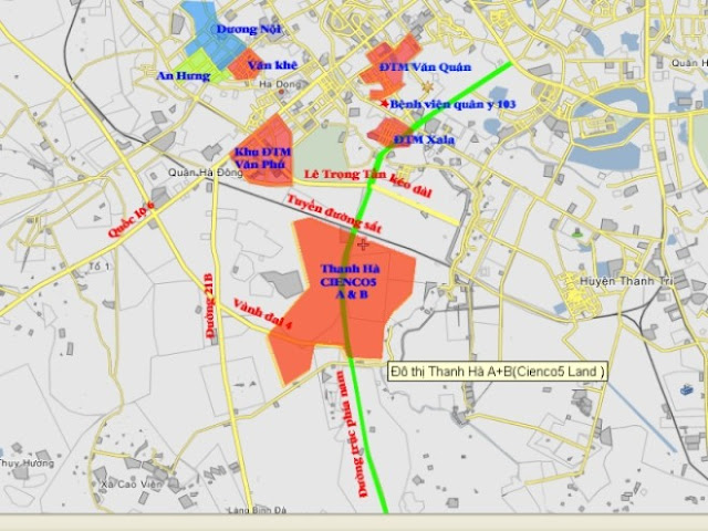 vị trí dự án thanh hà cienco 5