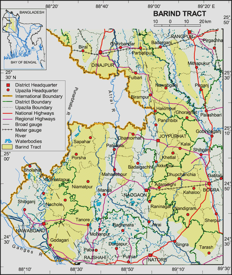 Barind Tract Map Bangladesh