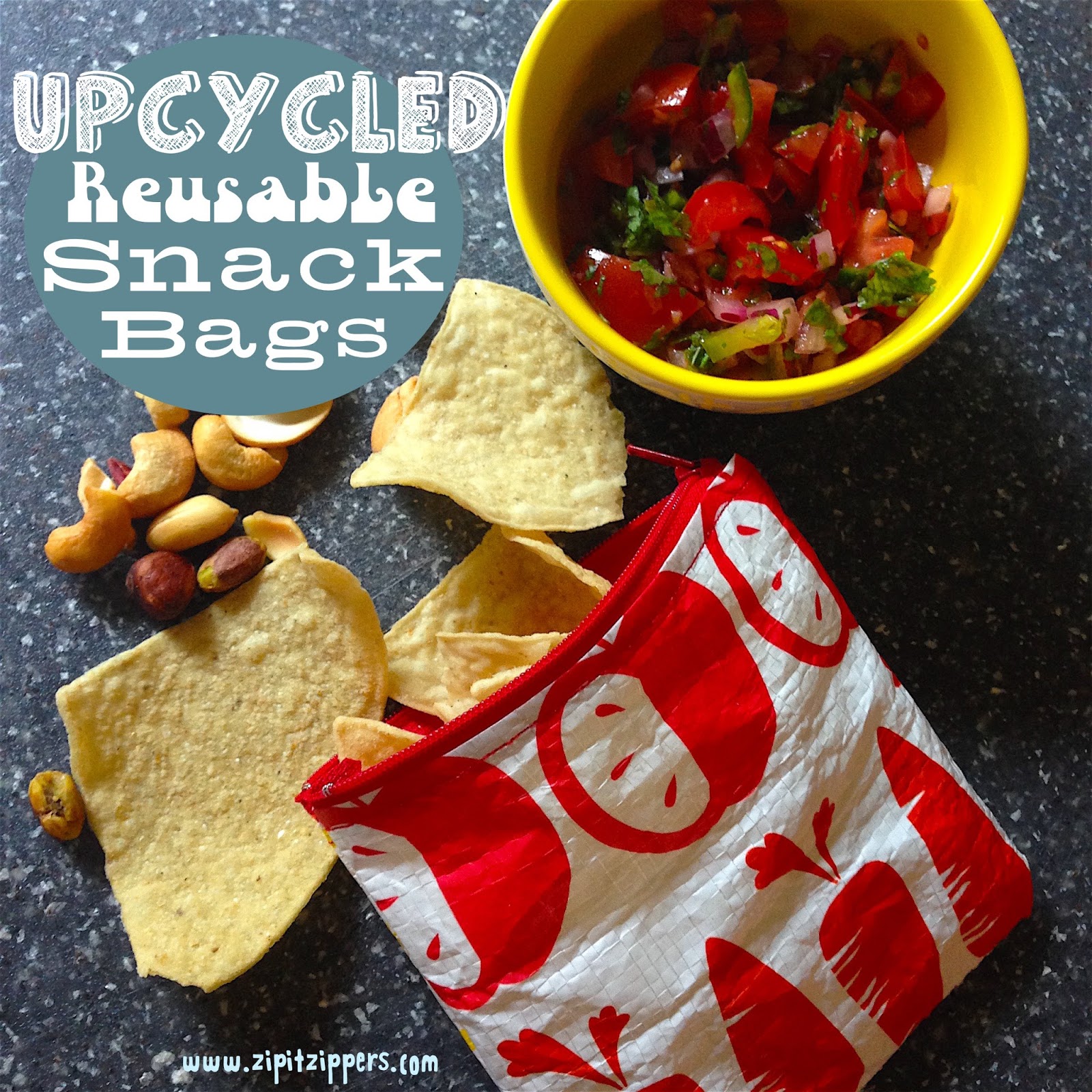 Zip It Zippers Upcycled Reusable Snack Bag