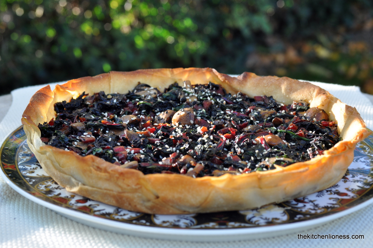 The Kitchen Lioness: Red Swiss Chard &amp; Mushroom Filo Tart l Filotarte ...