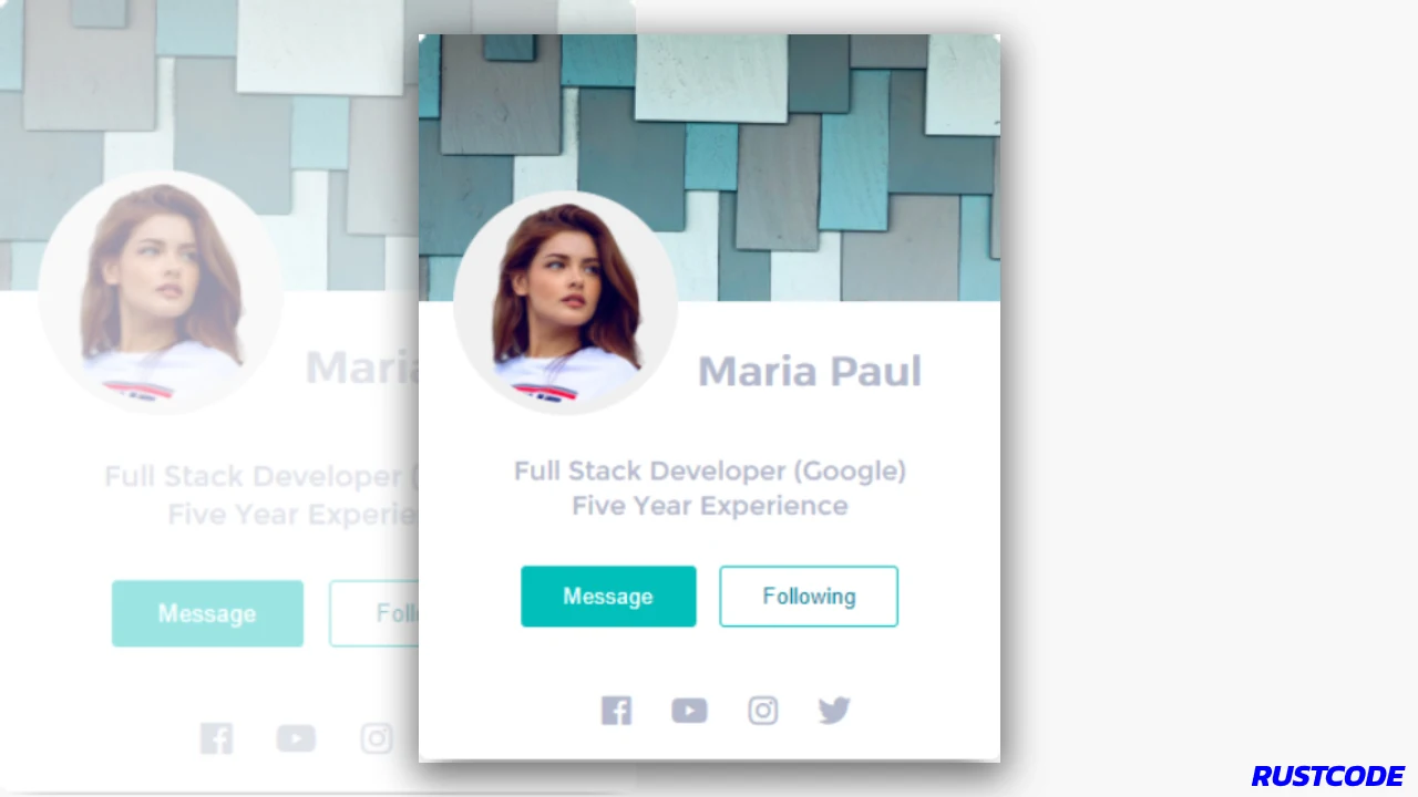 Attractive Profile Card Design | Rustcode | RUSTCODE