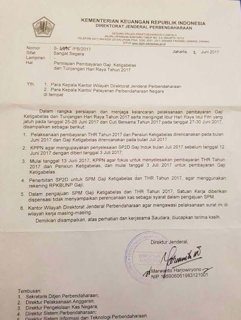 Gaji Ke-13 Dan Thr Pns 2017 Akan Segera Cair