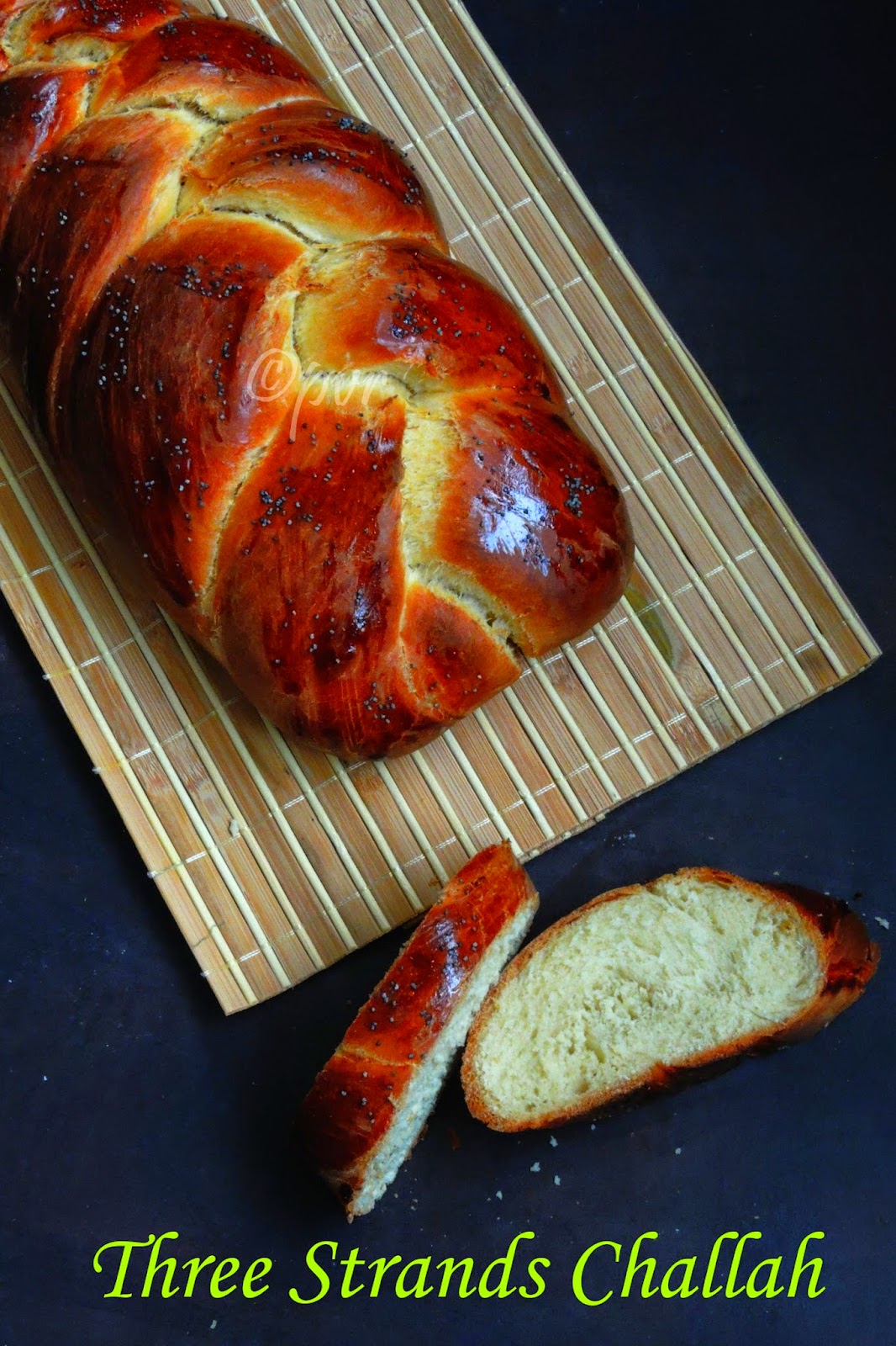 3 strands braided challah bread