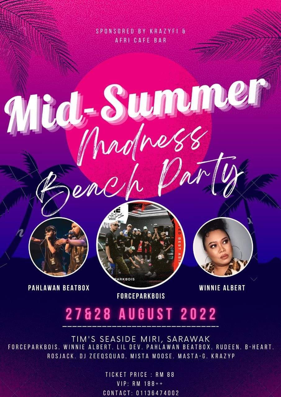 Music Speaks Louder Than Words MID SUMMER MADNESS BEACH PARTY music-speaks-louder-than-words-mid-summer-madness-beach-party