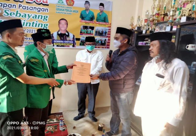 Bupati dan Wakil Bupati Terpilih bersama DPD IPK Kab Karo Serahkan surat Lahan untuk Sekretariat GP Ansor