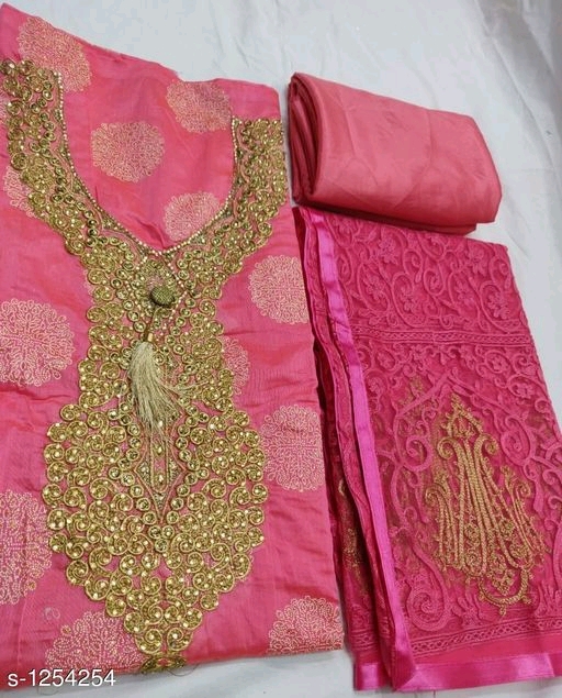 Chanderi Silk dress material: Free COD WhatsApp+919199626046