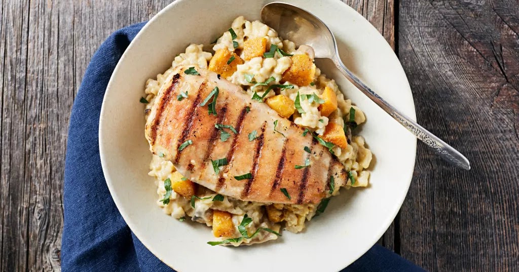 \^o^/ Grilled Chicken Risotto with Butternut Squash