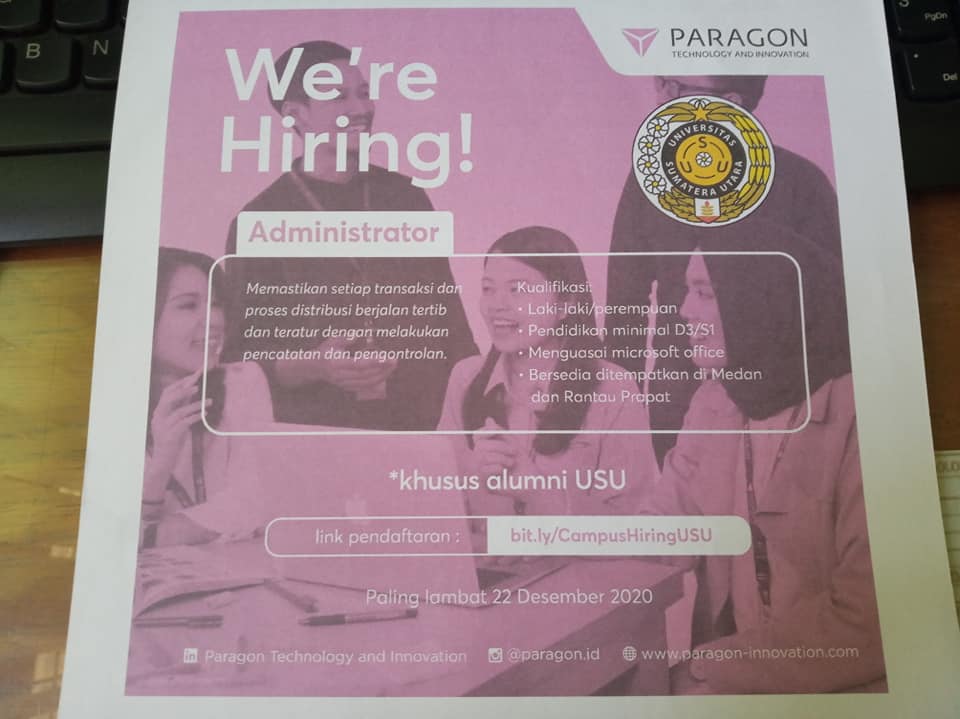 Lowongan Kerja D3 S1 Terbaru Desember 2020 Di Pt Paragon Technology And Innovation Medan Lowongan Kerja Medan Terbaru Tahun 2021