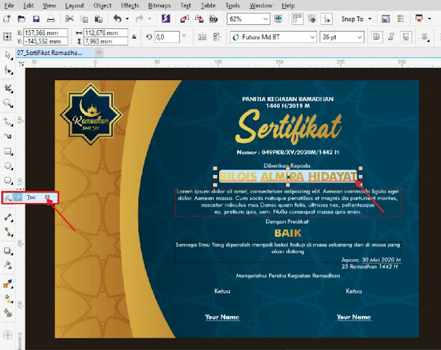 Contoh Sertifikat Pesantren Ramadhan CorelDraw Contoh Sertifikat Pesantren Ramadhan CorelDraw