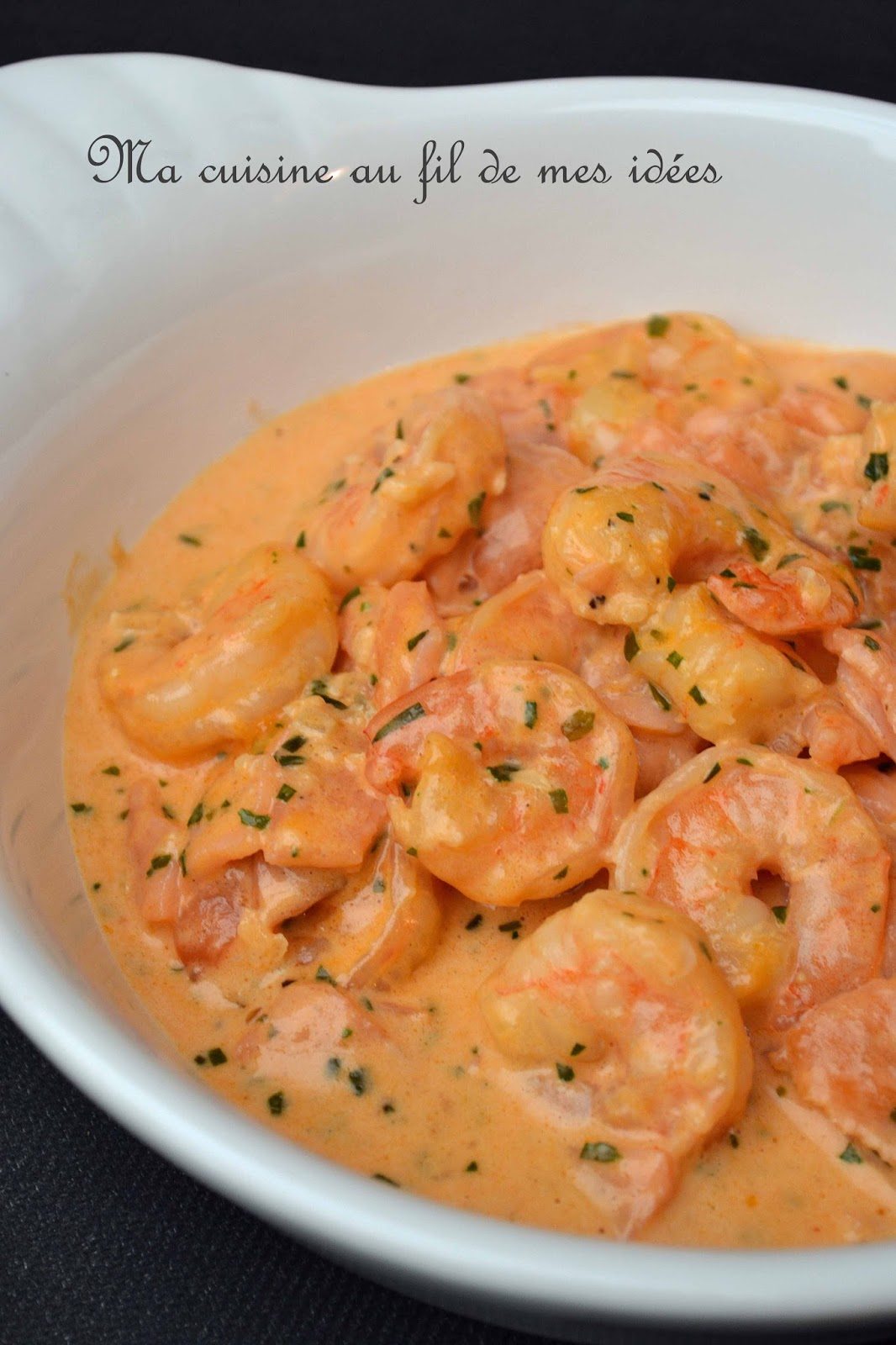 Ma cuisine au fil de mes idées... Scampis et saumon fumé, sauce