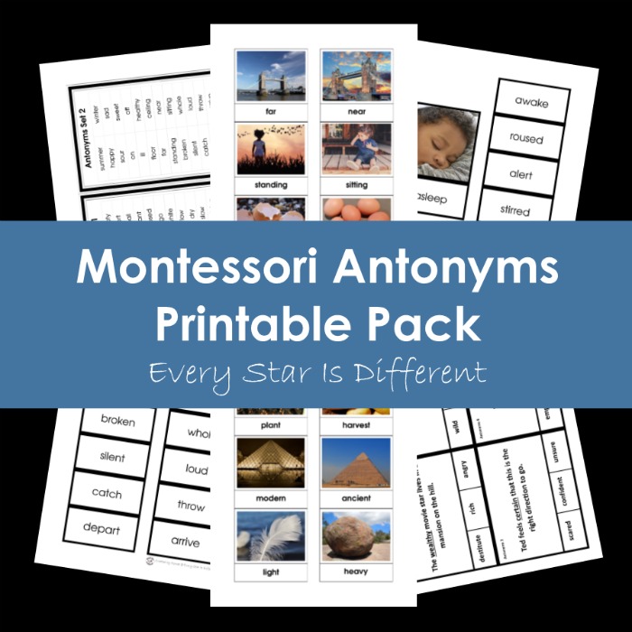 Montessori Anytonyms Printable Pack