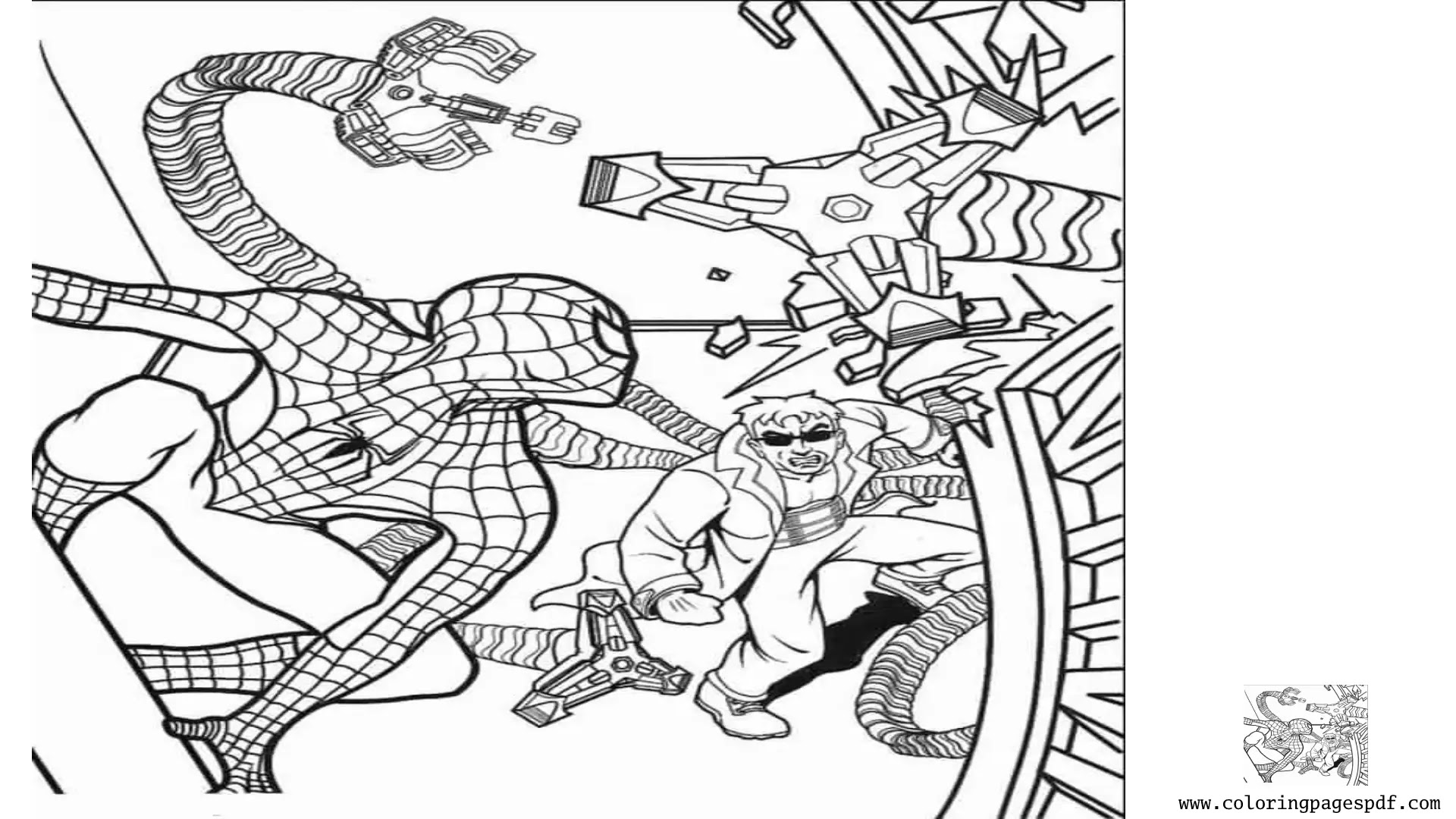 10 Epic Iron Spider-Man vs Doctor Octopus Coloring Pages for Marvel Enthusiasts