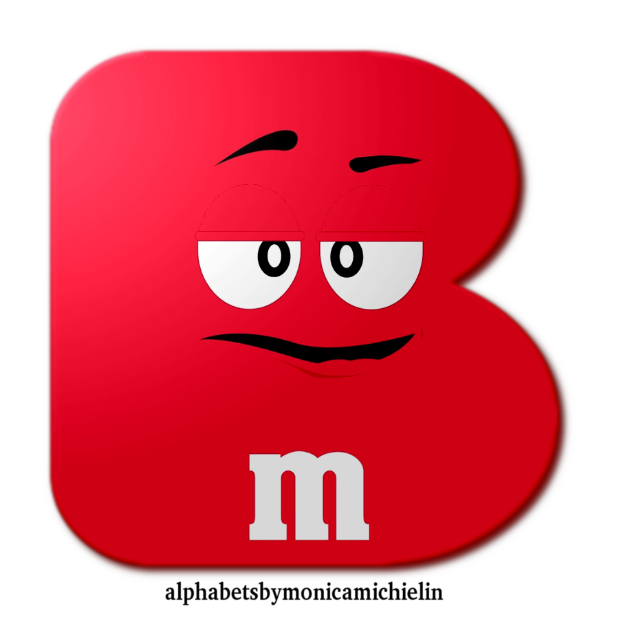 M. Michielin Alphabets: 6 - RED M&M CHOCOLATE ALPHABET PNG, #m&m