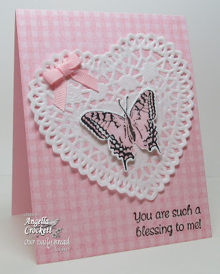 ODBD "Gingham Background", "Mini Tags 1", "Grunge Butterfly and custom die", Card Designer Angie Crockett