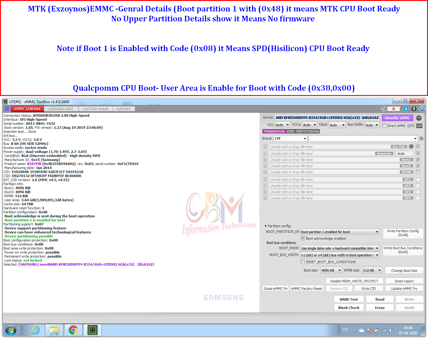 EMMC Boot Details Codes