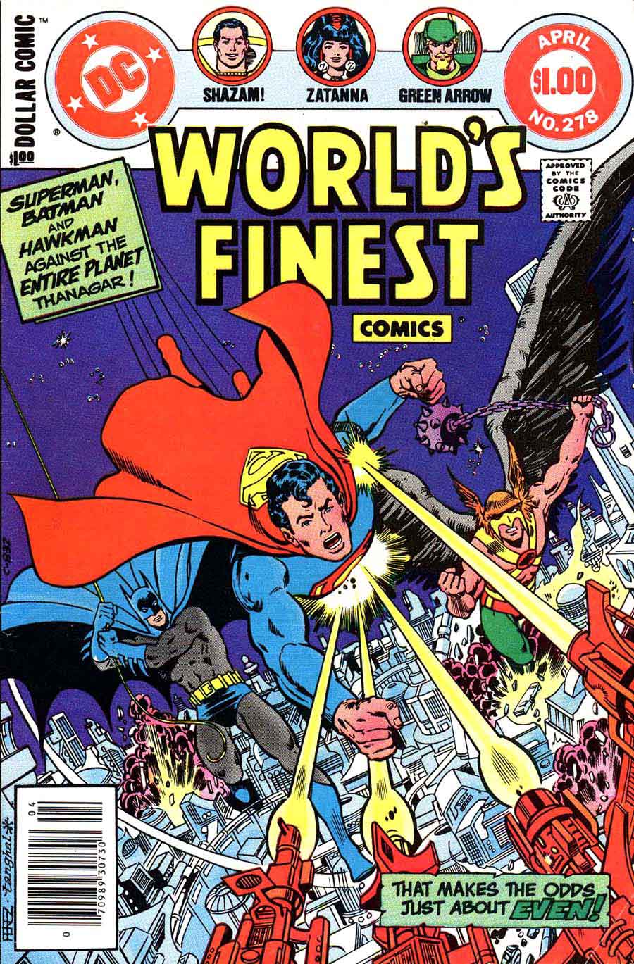George Perez dc batman superman 1980s comic book cover - World's Finest Comics #278