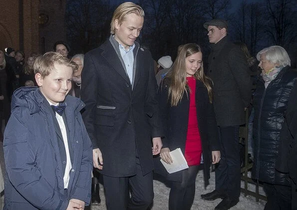 Crown Prince Haakon, Princess Ingrid Alexandra, Prince Sverre Magnus and Marius Borg Høiby attended Christmas eve Service at Asker Church