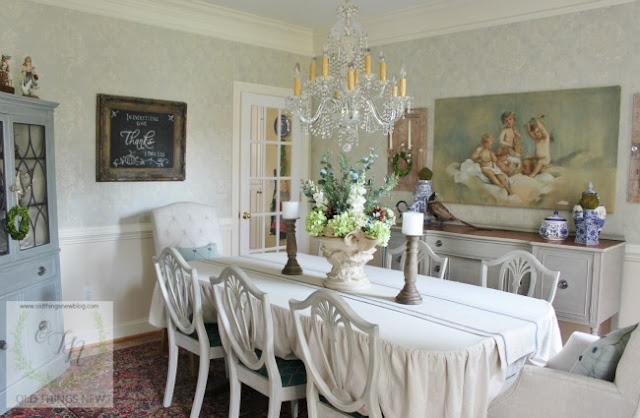 Dining Room Makeover- French-Old Things New-Treasure Hunt Thursday- From My Front Porch To Yours