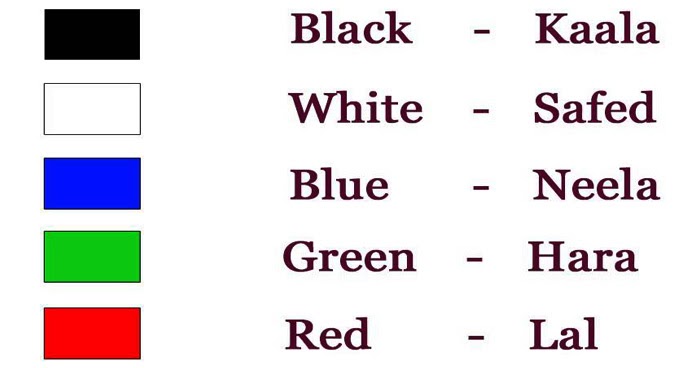 35 रंगों के नाम हिन्दी और अंग्रेजी में Name of colors in