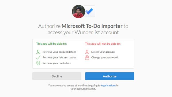 Importer des tâches de Wunderlist vers Microsoft To-Do